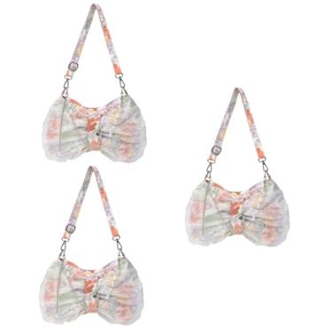 Imagem de PRETYZOOM 3 Pecas bolsa de ombro de malha bolsa de arco bolsa de praia bolsa da moda bolsas bolsa feminina bolsa de ombro para mulheres bolsa criativa doce bolsa de estudante Senhorita Liga