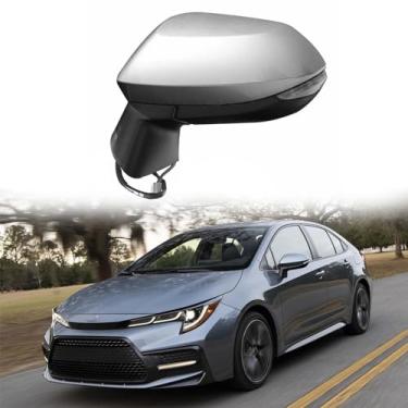 Imagem de Conjunto de espelho lateral do motorista adequado para Toyota Corolla 2019 2020 2021 Toyota Corolla Espelho retrovisor de reposição para Toyota Corolla Acessórios ajuste de lente, aquecimento, luz de