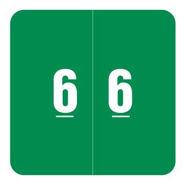 Imagem de Doctor Stuff - File Folder Labels, Number 6, Compatible with SMEAD DCC - SDNM Series Chart Stickers, Green, 1-1/2" x 1-1/2", #6, 250/Roll