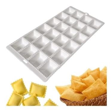 Imagem de Forma para Mini Pastel e Ravioli com 24 Cavidades – Ideal para Massas Recheadas Salgados Doces e Petiscos – Bandeja de moldar salgadinhos molde culinário pastelaria
