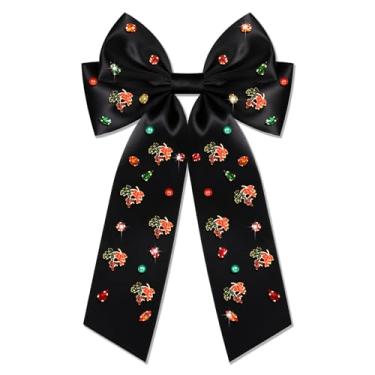 Imagem de Laços de cabelo de ação de graças para mulheres, outono, outono, cabelo, clipes, abóbora, folha de bordo, laços de cabelo laranja grande, fitas de cabelo de cetim, laços de ação de graças, acessórios