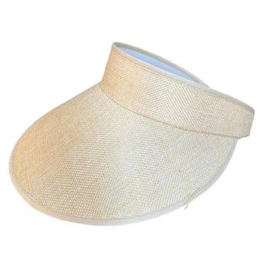 Imagem de Viseira Feminina De Praia Piscina Com Elástico Ajustável - Mor, Bege, 