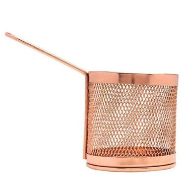 Imagem de Mini Cestinha Redonda Inox Bronze -  Mimo Style