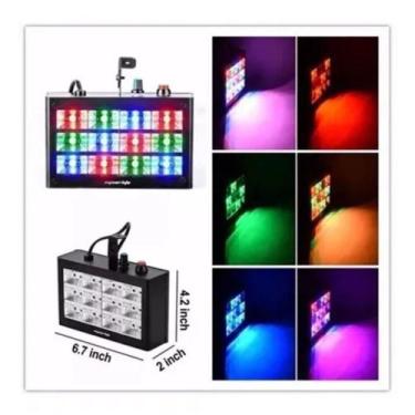 Imagem de Jogo De Luzes Led Room Strobo 12 Leds Rítmico Bivolt - KINGLEEN
