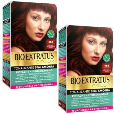 Imagem de Kit 2 Tonalizante Bio Extratus 466 Castanho Médio Vermelho Intenso Tec