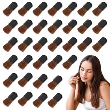 Imagem de OWMOSYX 34 peças de mini pincéis de maquiagem descartáveis, pincel de maquiagem pequeno para viagem, pincel cosmético para blush, pó solto, maquiagem para misturar líquido, creme