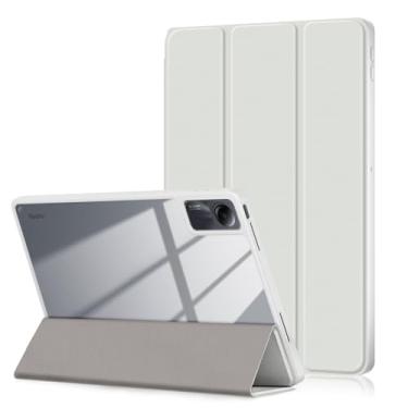Imagem de Xuanbeier Capa para Xiaomi Redmi Pad SE 11 polegadas 2023, capa fina de três dobras com capa rígida transparente traseira e suporte para caneta, capa inteligente com função despertar/hibernar