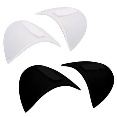 Imagem de 2 pares de ombreiras embutidas, almofada respirável para roupas femininas, esponja de espuma, protetores de ombro com alça de sutiã, almofadas de ombro femininas para jaqueta blazer camiseta (preto +