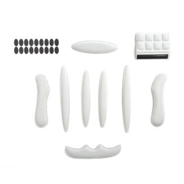 Imagem de PAXLamb Kit de acolchoamento de capacete, 27 peças, reposição de bicicleta, conjunto de tapetes de espuma universais para bicicleta, ciclismo, motocicleta (cinza)