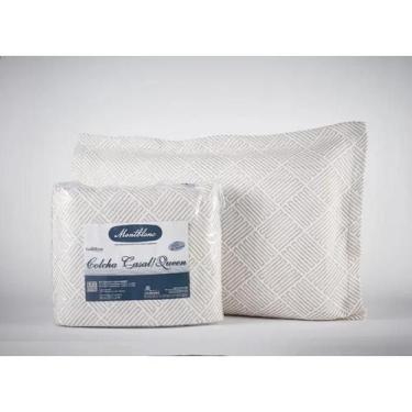 Imagem de Kit colcha jacquard montblanc tafeta bege claro casal queen - Tapete M