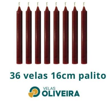 Imagem de Vela Palito Marrom  36 Unidades 16cm 15,8 - (Por Kilo) 100% Parafina -