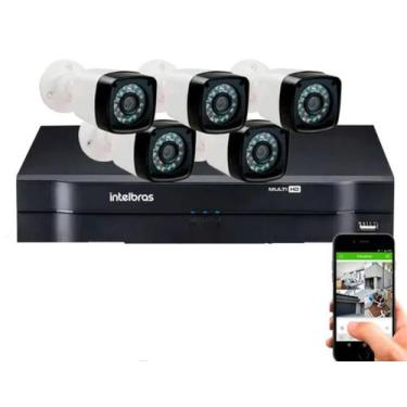 Imagem de Kit 5 Cameras Segurança Dvr Intelbras Full Hd 8ch full hd