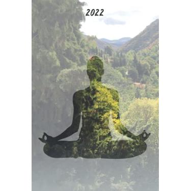 Imagem de Calendar 2022: year planner weekly overview | week start Monday | 6x9" appx A5 compact easy to carry | 2022 | January to December | UK holidays ... | organizer and scheduler for 1 year | Yoga