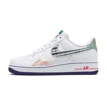 Imagem de Nike Air Force 1 Low Pregame Pack Music De'Aaron Fox e Brittney Griner CW6015-100, Branco/vermelho/verde/roxo, 13
