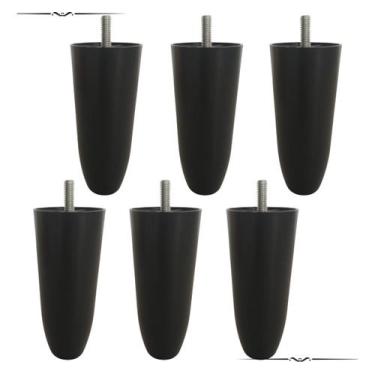 Imagem de Jogo Kit Pé Cama Box Baú Sofa Rack 6 Peças Em Pu Com 12 Cm - Metal had
