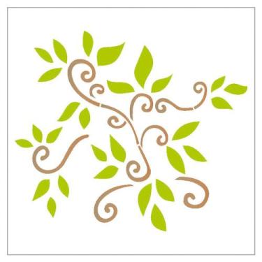 Imagem de Stencil Sp. 14x14 1055 Estamp. Folhas - OPA