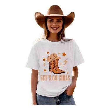 Imagem de Camiseta Max T-Shirt Country Feminina - Estampa Bota e Chapéu Let's - 
