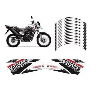 Imagem de Kit Adesivos Carenagem E Friso Yamaha Crosser Xtz 150 Branco - Resitan