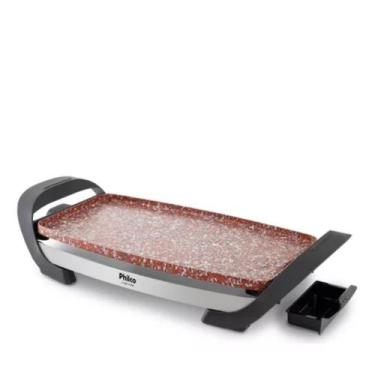 Imagem de Grill Elétrico Large Stone Retangular Antiaderente Philco, Vermelho e 