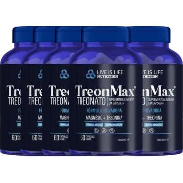 Imagem de Kit 5 Treonmax Magnesio Treonato 500 Mg 60 Capsula  Original - NoBrand