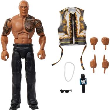 Imagem de Mattel WWE Elite Action Figure & Accessories, Series #115 6-inch Collectible The Rock with 25 Articulation Points & Swappable Hands