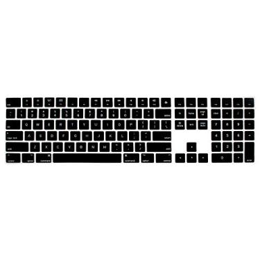 Imagem de HRH Capa preta de silicone para teclado para teclado mágico com teclado numérico A1843 MQ052LL/A lançado em 2017 (layout dos EUA)