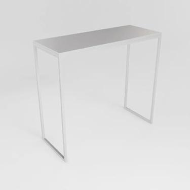 Imagem de Bancada Cozinha Balcão Gourmet Branco 120cm Tampo Branco