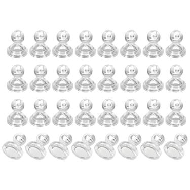 Imagem de PATIKIL 32 peças de pinos de ímãs, 1 x 0,9 ímãs fortes de geladeira quadro branco magnético tachinhas decorativas para geladeira Locker calendário escritório, branco