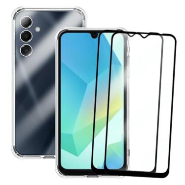 Imagem de Capa A16 5g, Capinha Anti Impacto e 2x Pelicula Vidro 3D Para Samsung Galaxy A16 Case Transparente Proteção de Câmera