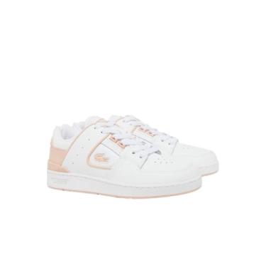 Imagem de Lacoste Tênis feminino Court Cage, Branco/Rosa claro, 35