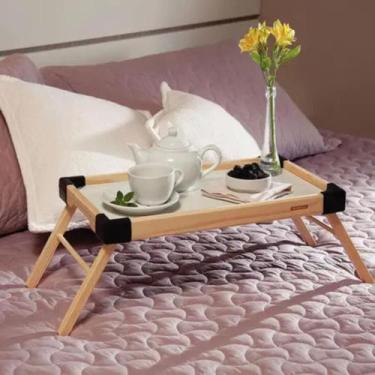 Imagem de Bandeja Mesa para Servir Pés Dobráveis Café da Manhã na Cama Dia das M