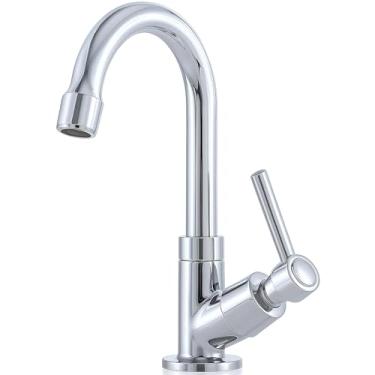 Imagem de Torneira Bica Móvel Mesa Banheiro Alavanca com 1/4 de Volta