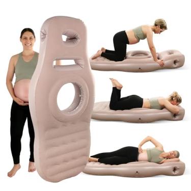 Imagem de Toggloo Travesseiro inflável para gravidez de corpo inteiro, colchão de ar para gestantes de corpo inteiro com orifício de barriga para conforto – Melhor suporte de sono propenso para mulheres