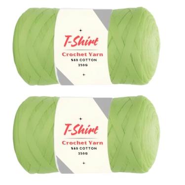 Imagem de Art of Yarn Pacote com 2 camisetas de fios% 60 algodão para crochê, tricô, 40% tecido de poliéster, camiseta para iniciantes 500 g, porta-copos de 200 metros, bolsas perfeitas, cestas, cobertores
