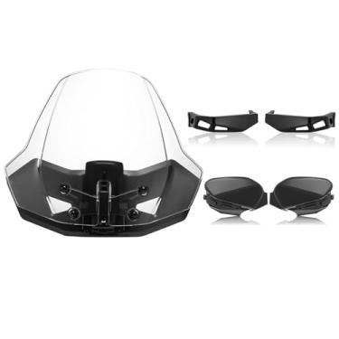 Imagem de A & UTV PRO Kit de para-brisa esportivo e protetores de mão de plástico de alumínio para Can-Am Ryker todos os modelos, para-brisas ventilado ajustável, protetor de mão, substitui OEM # 219401023,