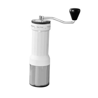 Imagem de YWJLQH Moedor de café manual, moinho de grãos de café portátil, moedor de grãos de com manivela manual para presentes e escritório, Branco