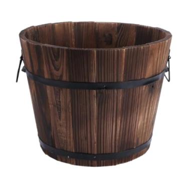 Imagem de WeiLaiKeQi Vaso de madeira para flores, vaso de plantas com furo de drenagem, balde para plantador, quintal, jardim interno e externo, decoração para casa