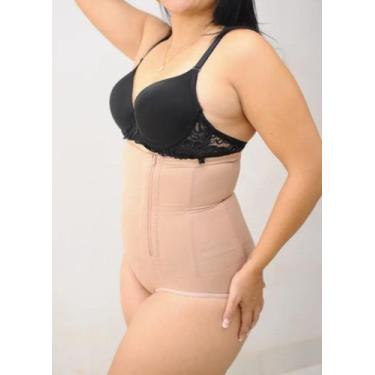 Imagem de Cinta Calça Pós Parto Com Ziper Barbatanas Lipo Abertura Entre Pernas 