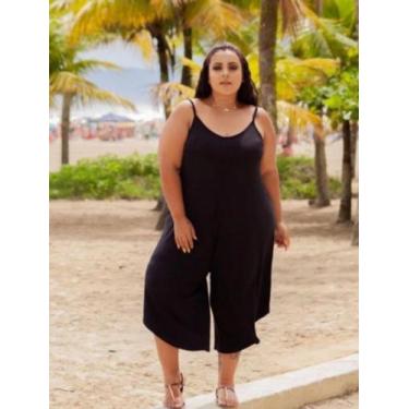 Imagem de Macacão Feminino Plus Size Pantacourt Soltinho Preço Atacado - Wild, P