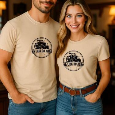 Imagem de Camiseta Algodão Unissex Casal Country Estampa Na Lida Do Agro Usar Me