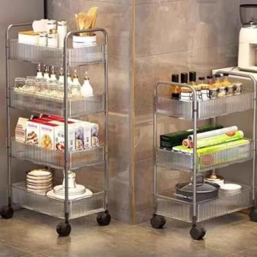 Imagem de Carrinho Estante Pequeno Acrilico Multiuso Com Rodinha 3 Andares(4 andare (20x32x88cm))