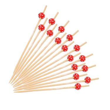 Imagem de Espetos de bambu descartáveis de bolinhas, aperitivo, coquetel de palitos de frutas, sanduíche, sobremesa, palitos longos para festa de aniversário, decoração de alimentos, palitos de coquetéis