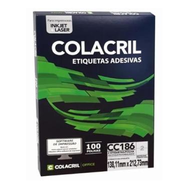 Imagem de Etiqueta colacril carta cc186 138,11 x 212,73 c/ 100 fls - 2 etiq. p/ 
