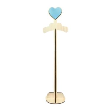 Imagem de AFXGUSD Cabideiro para Roupas de Bebê, Porta-vestidos com Topo de Coração E Recursos Ajustáveis ​​para Bonecas E Lojas, Azul, Tamanho real