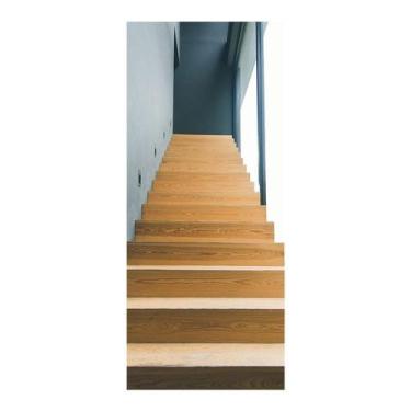 Imagem de Adesivo Decorativo de Porta - Escada de Madeira - 2233cnpt - Allodi