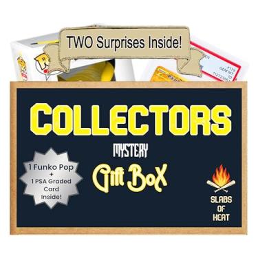 Imagem de Slabs of Heat Caixa de presente misteriosa para colecionador│Um cartão TCG com classificação PSA e um autêntico Funko Pop TCG!│Presente ideal para colecionadores e fãs (compatível com Pokémon)