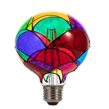 Imagem de Lâmpada LED de vidro Edison, E26 Base padrão 6 Watts Heatless G95 lâmpadas de LED em formato de globo para festa em casa, sala de recreação, varanda, jardim, decoração de Natal