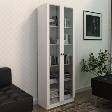 Imagem de Armário Multiuso 59,8 com 4 Prateleiras e 2 Portas de Vidro ME4115 Tec