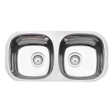 Imagem de Cuba De Embutir Tramontina Isis 2c 34 Bl Em Aço Inox Polido 72x34cm