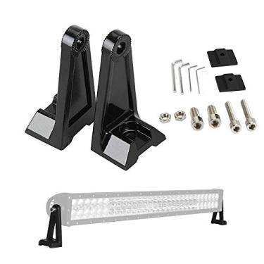 Imagem de Motl Suporte lateral para barra de luz universal para suporte lateral para Jeep Offroad caminhão de montagem de linha dupla LED barra de trabalho (par, preto)